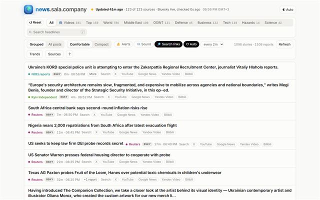 Sala News: a feed of live world headlines, newest first