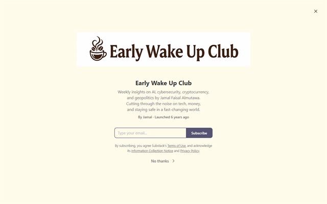 Early Wake Up Club newsletter on Substack
