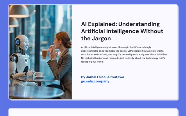 How AI Works: the opening page, AI Explained